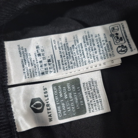 LEVI'S ribcage Bell Cords 25 Navy Corduroy High Waist Wide Leg Pant Levi Strauss - Picture 5 of 7